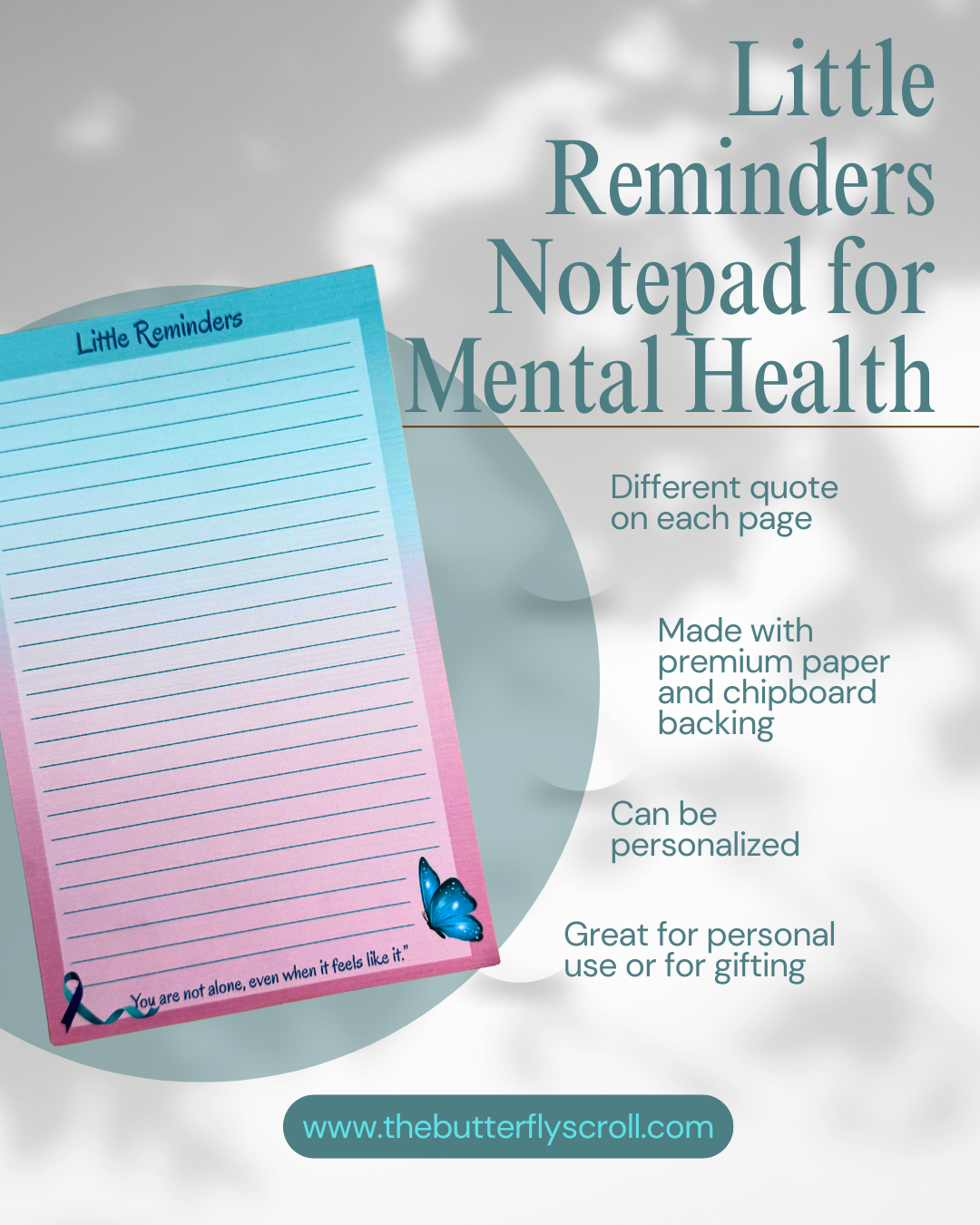 🦋 Little Reminders – Mental Health Notepad