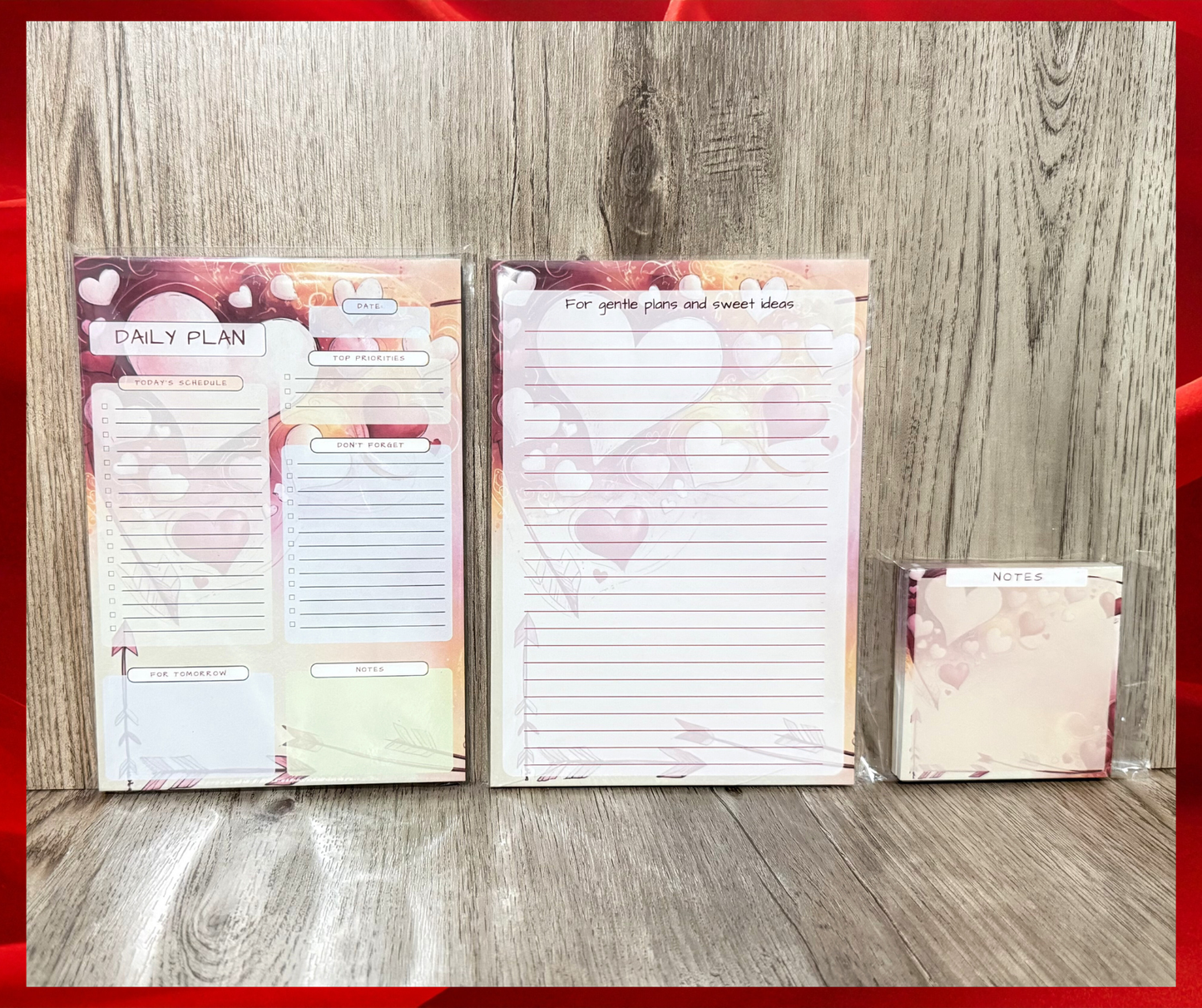 Hearts Collection Notepad Gift Set – Romantic Stationery Bundle