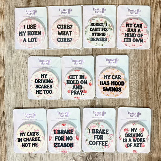Sassy Ceramic Car Coasters