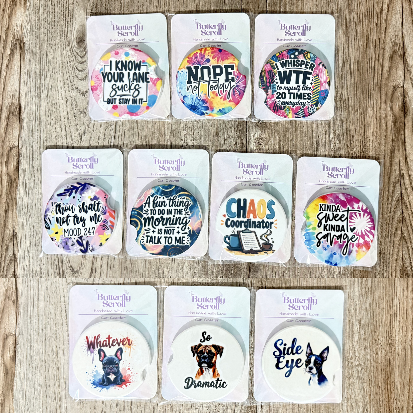 Sassy Ceramic Car Coasters