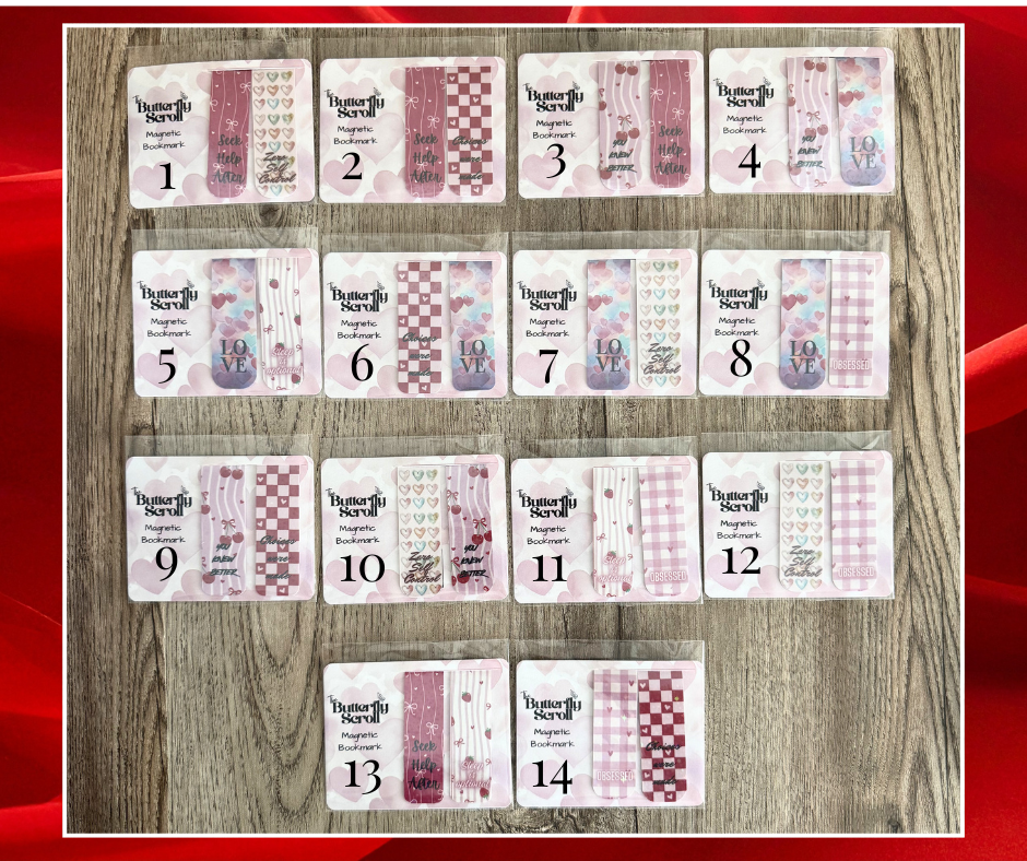 Hearts Collection - 2 Pack | Romantic Pink Bookmark Set